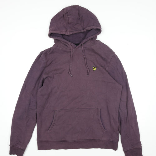 Lyle & Scott Men's Purple Pullover Hoodie Size L Cotton Logo