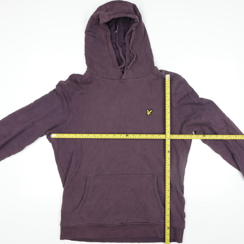 Lyle & Scott Men's Purple Pullover Hoodie Size L Cotton Logo