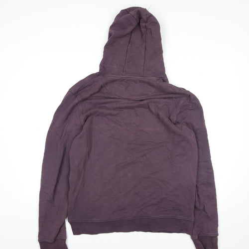 Lyle & Scott Men's Purple Pullover Hoodie Size L Cotton Logo