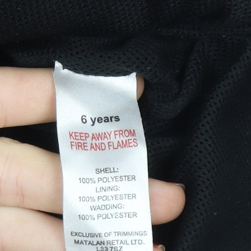 Matalan Girls Blue Puffer Jacket 6 Years Hooded Quilted Winter Coat