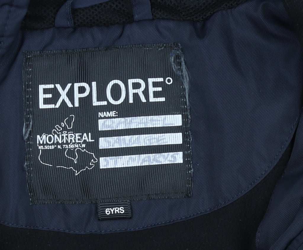 Matalan Girls Blue Puffer Jacket 6 Years Hooded Quilted Winter Coat