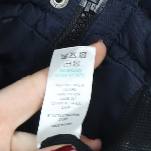 Matalan Girls Blue Puffer Jacket 6 Years Hooded Quilted Winter Coat