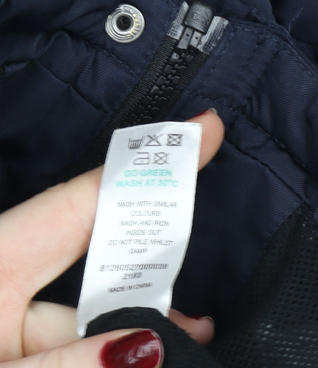 Matalan Girls Blue Puffer Jacket 6 Years Hooded Quilted Winter Coat