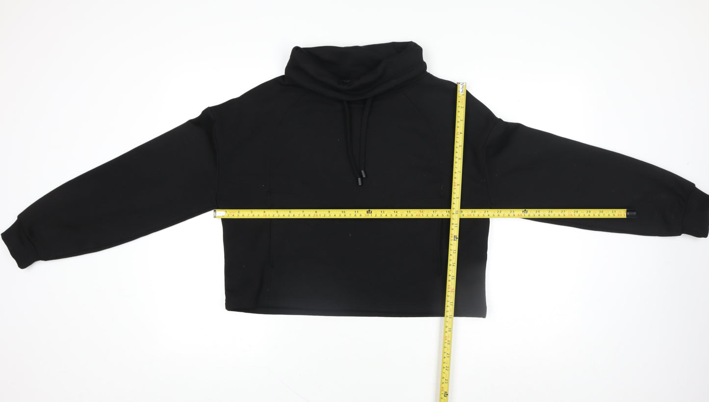 F&F Active Black Women's Small Funnel Neck Pullover Sweatshirt