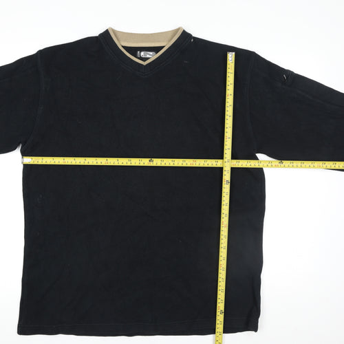 Next Men's Black Cotton V-Neck Pullover Jumper XL