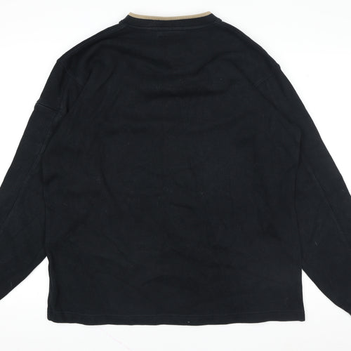 Next Men's Black Cotton V-Neck Pullover Jumper XL