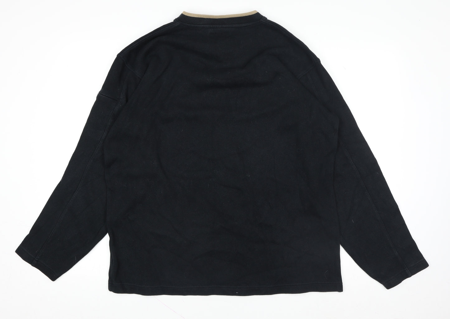 Next Men's Black Cotton V-Neck Pullover Jumper XL