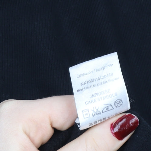 Next Men's Black Cotton V-Neck Pullover Jumper XL