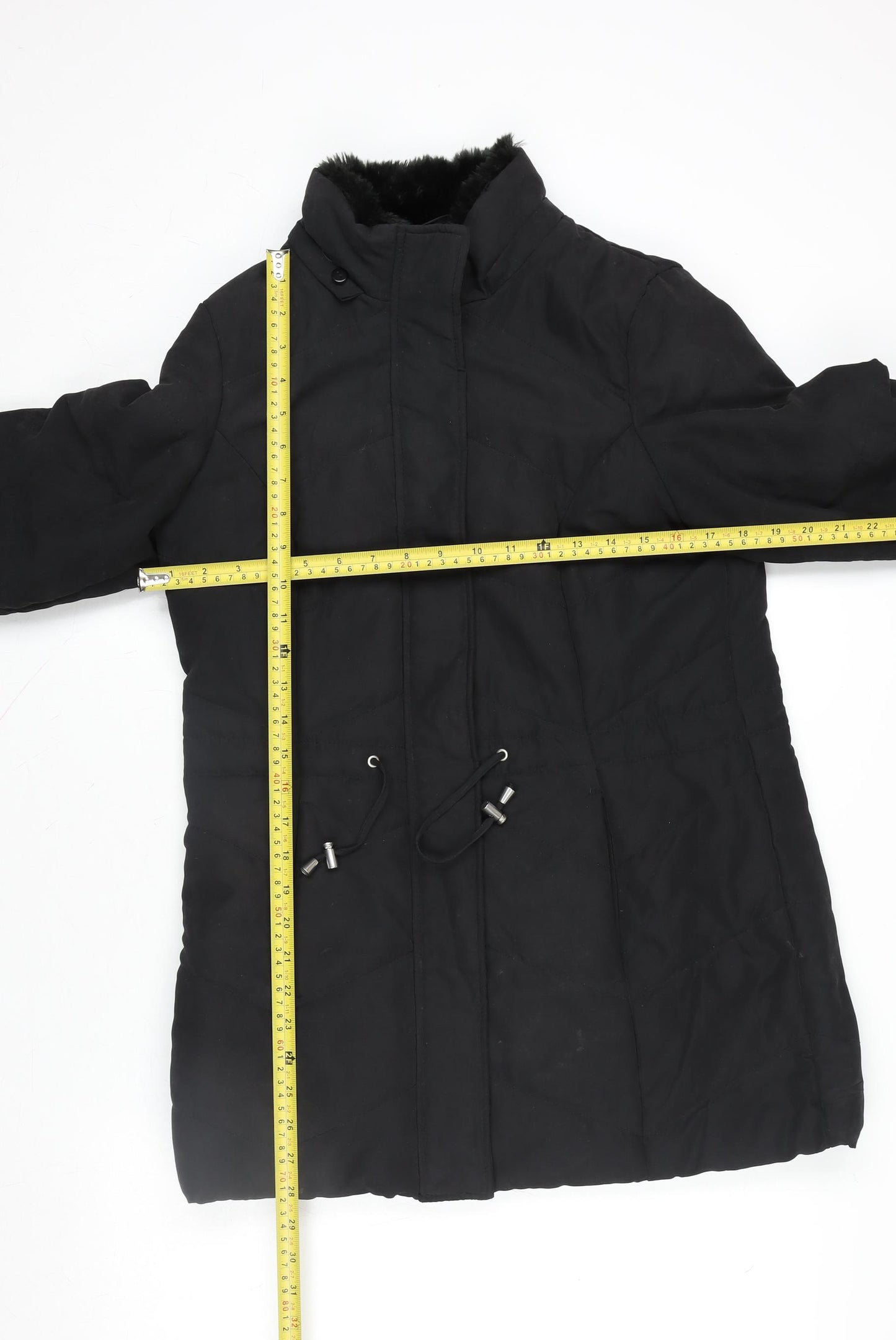 Roman Womens Black Size 10 Hooded Lined Long Parka Coat
