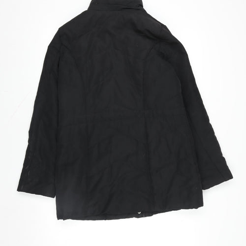 Roman Womens Black Size 10 Hooded Lined Long Parka Coat