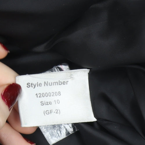 Roman Womens Black Size 10 Hooded Lined Long Parka Coat