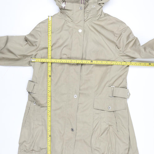 Klass Collection Womens Beige Hooded Rain Coat Size 12