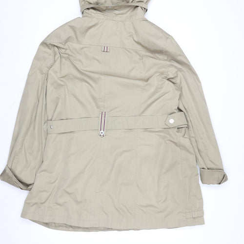Klass Collection Womens Beige Hooded Rain Coat Size 12