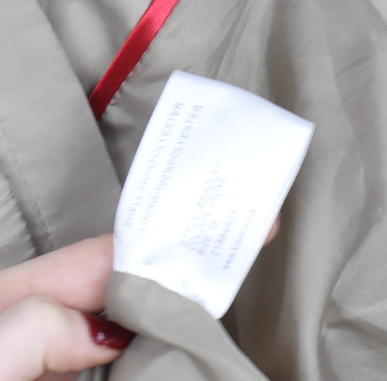 Klass Collection Womens Beige Hooded Rain Coat Size 12