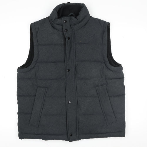 Kenneth Cole Reaction Men's Grey Puffer Waistcoat L Lined Casual