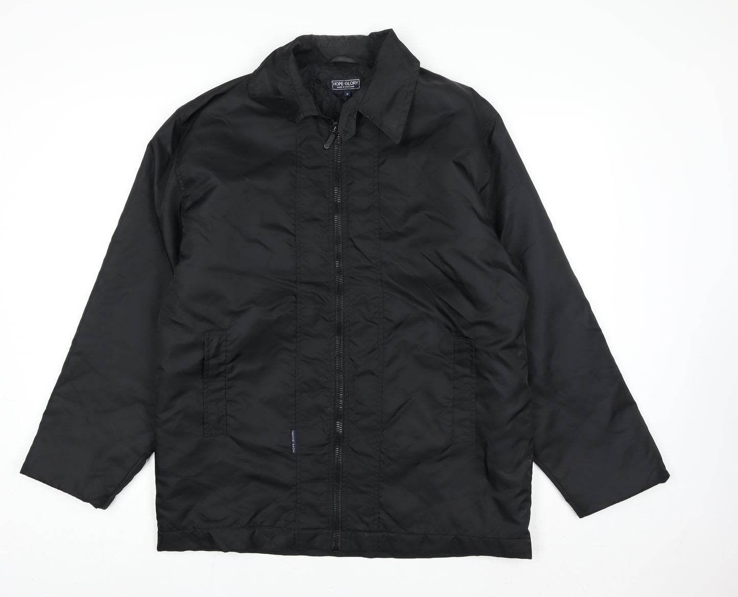 Hope Glory Men's Black M Quilted Nylon Jacket Full Zip Lined