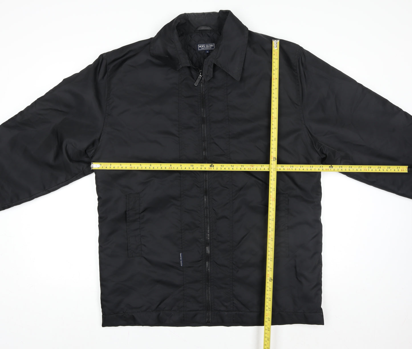 Hope Glory Men's Black M Quilted Nylon Jacket Full Zip Lined