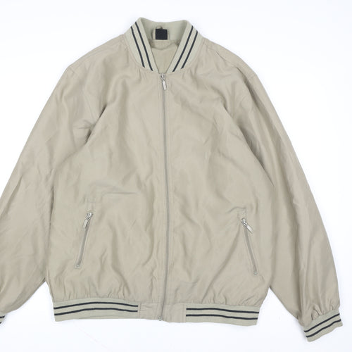 Pegasus Men’s Beige Bomber Jacket M 40in Full Zip Classic Casual