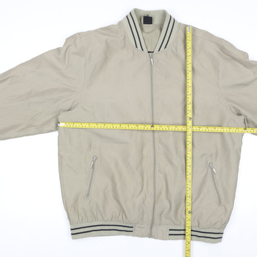 Pegasus Men’s Beige Bomber Jacket M 40in Full Zip Classic Casual