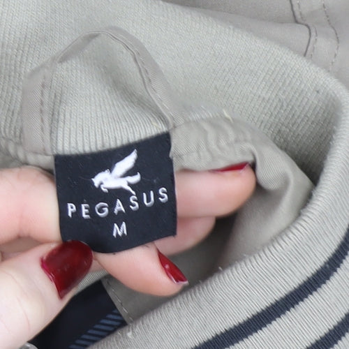 Pegasus Men’s Beige Bomber Jacket M 40in Full Zip Classic Casual