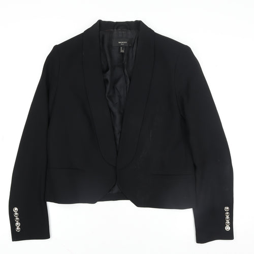 Mango Women Black Size 10 Shawl Lapel Tuxedo Blazer
