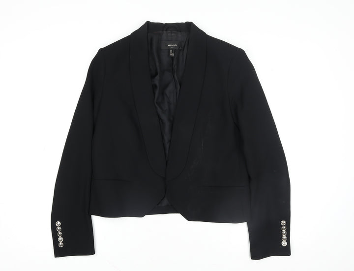 Mango Women Black Size 10 Shawl Lapel Tuxedo Blazer