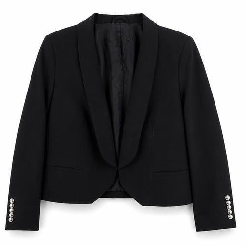 Mango Women Black Size 10 Shawl Lapel Tuxedo Blazer