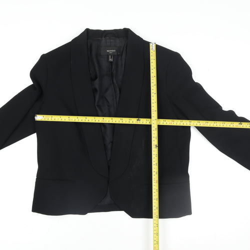 Mango Women Black Size 10 Shawl Lapel Tuxedo Blazer