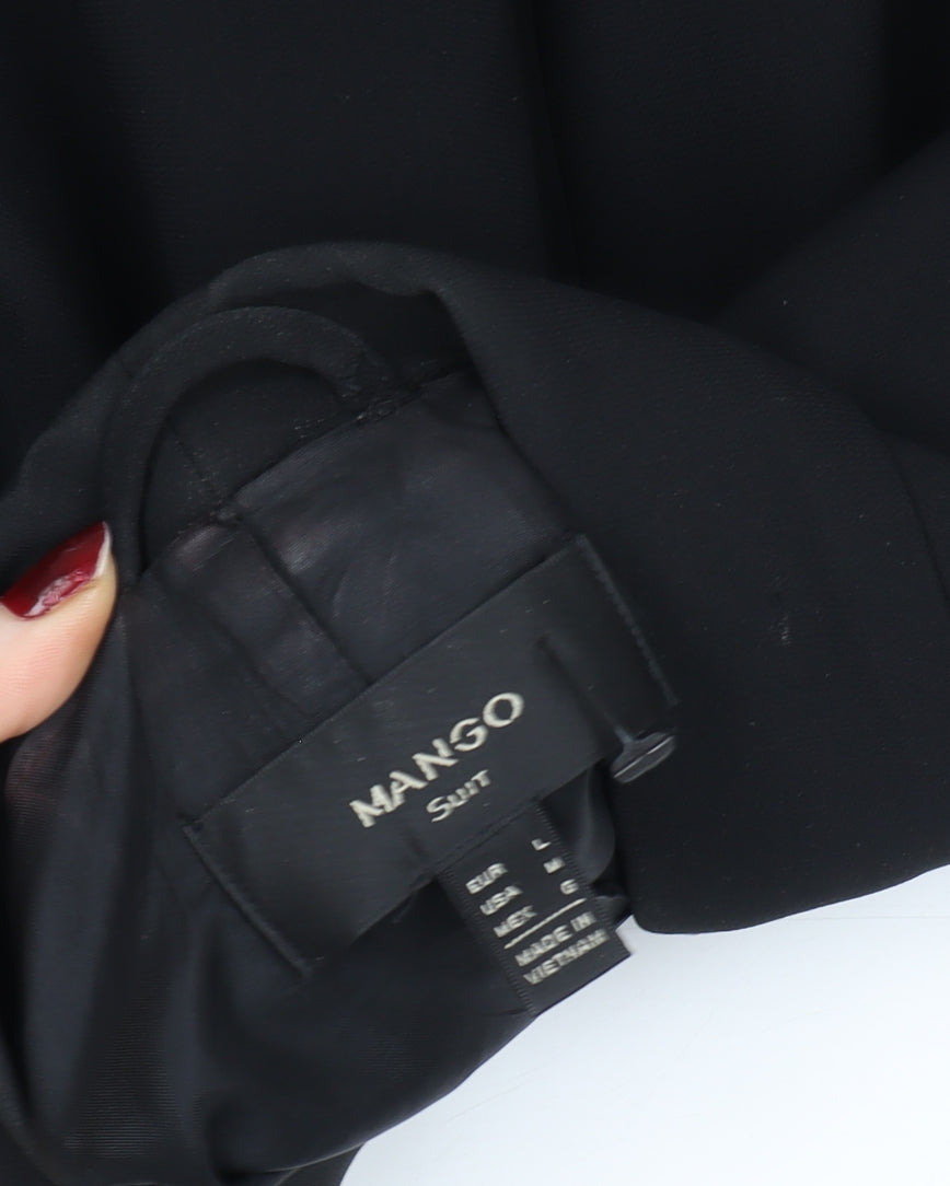 Mango Women Black Size 10 Shawl Lapel Tuxedo Blazer