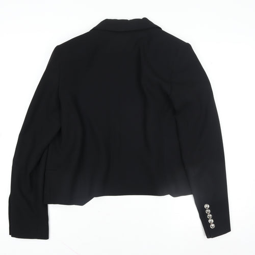 Mango Women Black Size 10 Shawl Lapel Tuxedo Blazer