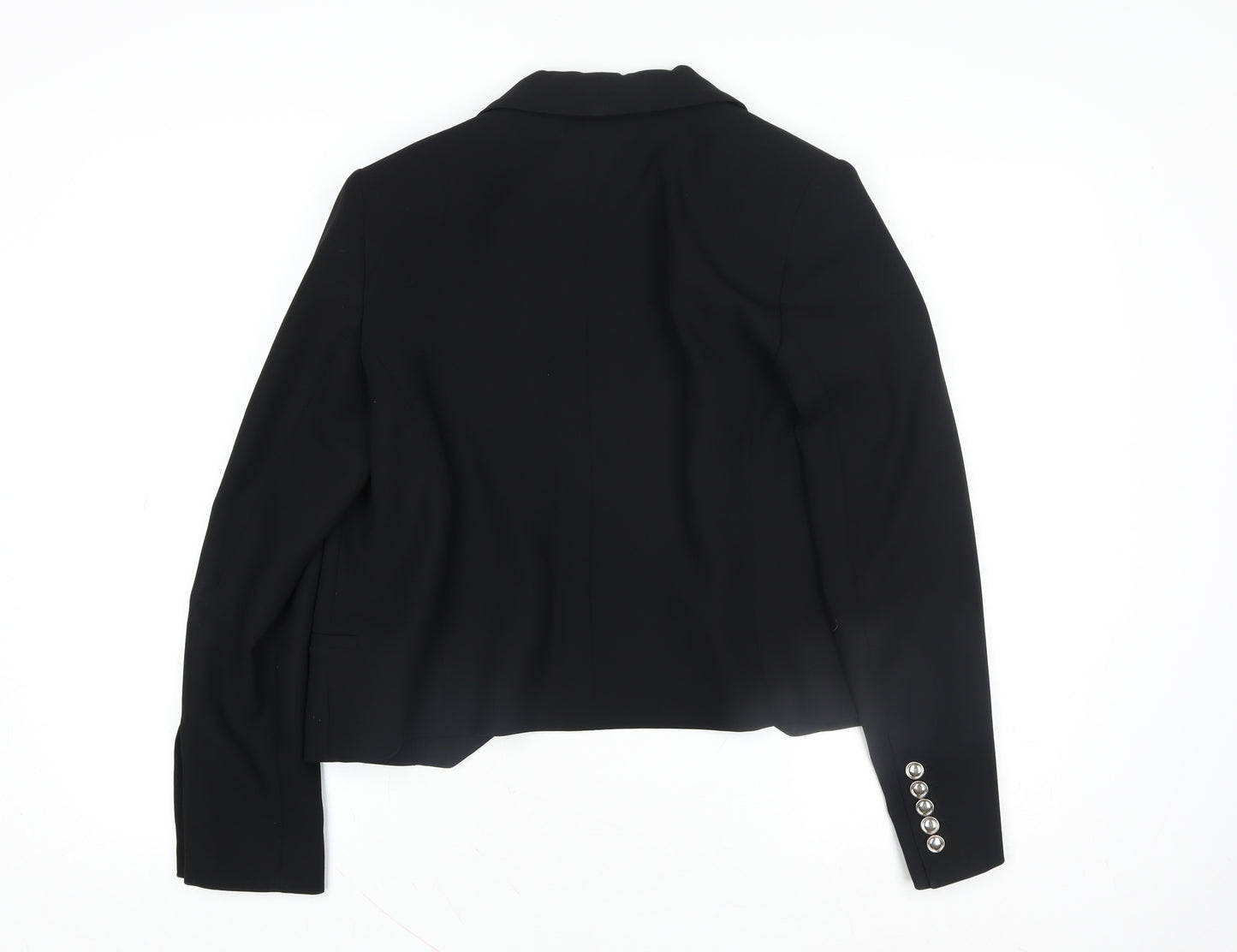 Mango Women Black Size 10 Shawl Lapel Tuxedo Blazer