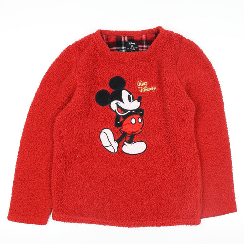 Disney Women’s Red Fleece Mickey Mouse Pyjama Top XS