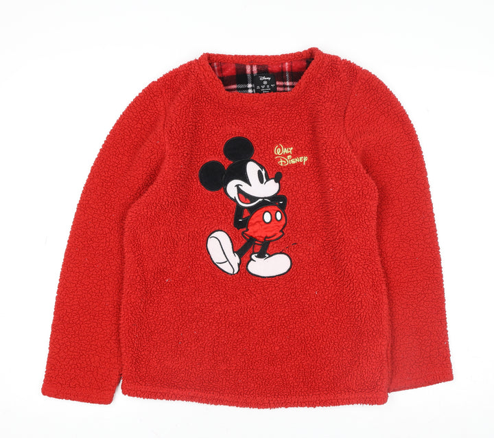 Disney Women’s Red Fleece Mickey Mouse Pyjama Top XS