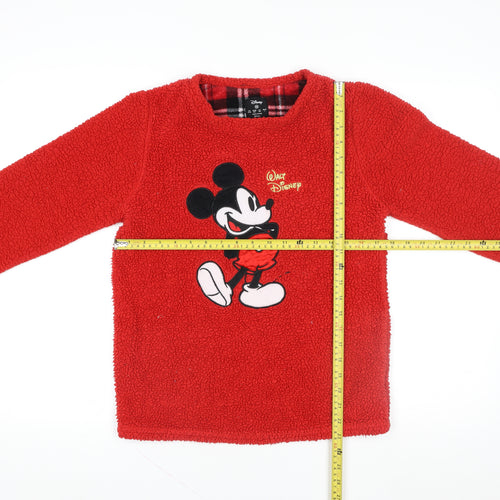 Disney Women’s Red Fleece Mickey Mouse Pyjama Top XS