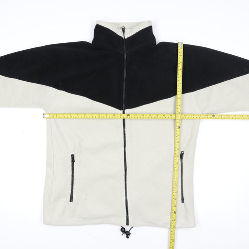 PARMOUR Sport Women's Beige Black Fleece Full Zip Jacket Size L
