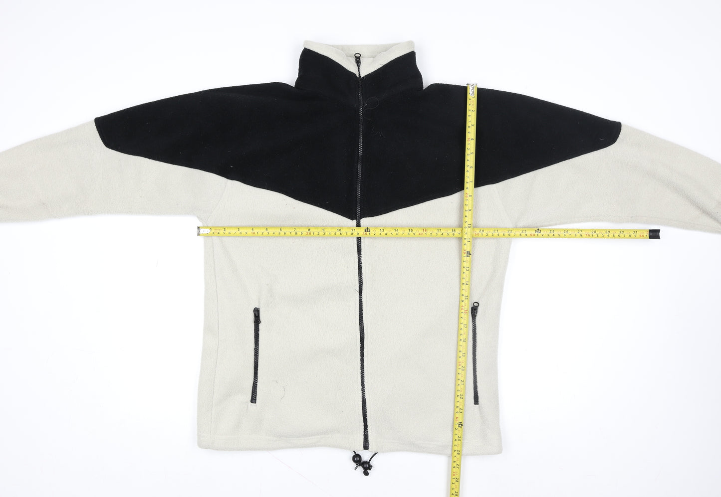 PARMOUR Sport Women's Beige Black Fleece Full Zip Jacket Size L
