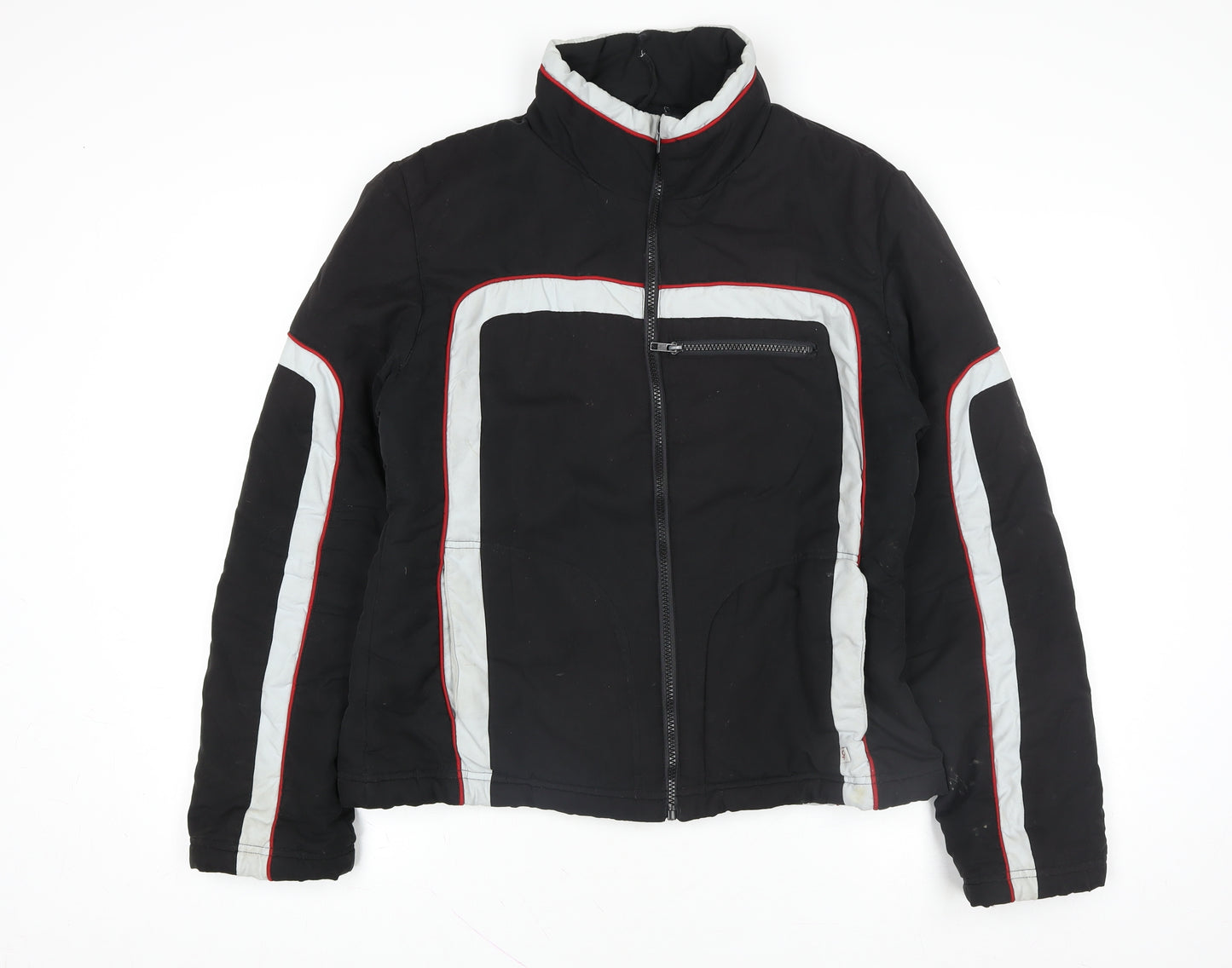 Authentic Style Men's Black XL Motorcycle Jacket Padded Full Zip