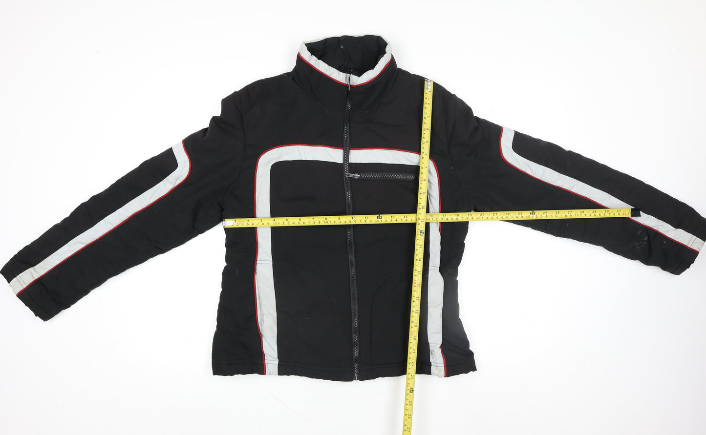 Authentic Style Men's Black XL Motorcycle Jacket Padded Full Zip