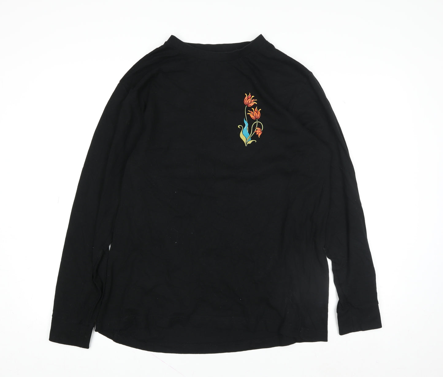Mister Tee Unisex Black Long Sleeve Cotton Graphic T-Shirt L