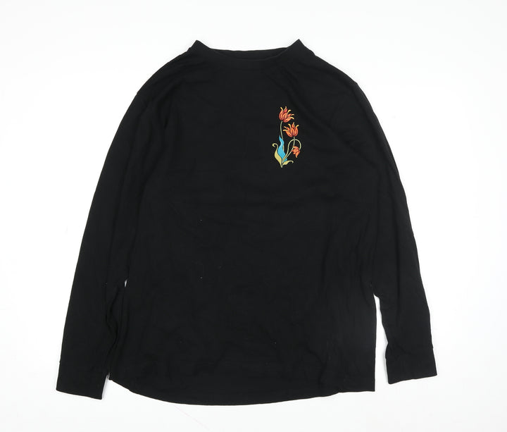 Mister Tee Unisex Black Long Sleeve Cotton Graphic T-Shirt L