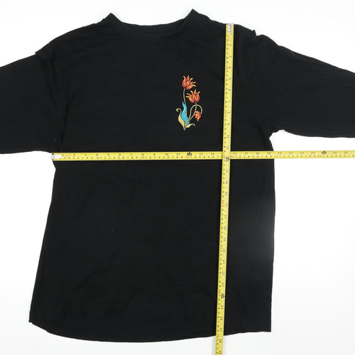 Mister Tee Unisex Black Long Sleeve Cotton Graphic T-Shirt L