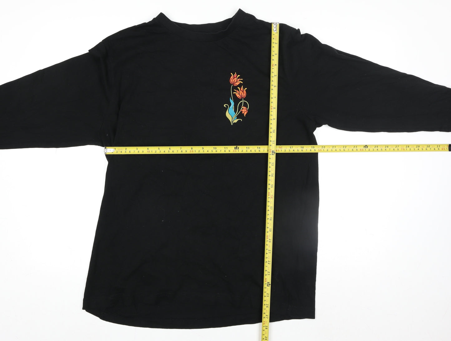 Mister Tee Unisex Black Long Sleeve Cotton Graphic T-Shirt L