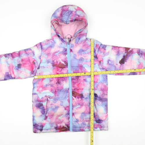 Mountain Warehouse Girls Multicoloured Puffer Jacket 11-12 Years Hooded Water Resistant