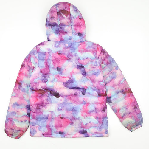 Mountain Warehouse Girls Multicoloured Puffer Jacket 11-12 Years Hooded Water Resistant