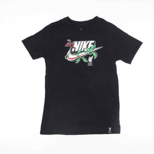 Nike Boys Black Liverpool FC LFC Graphic Regular Fit T-Shirt Size S