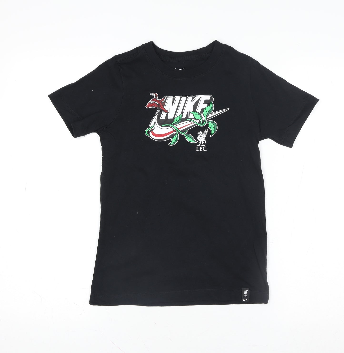 Nike Boys Black Liverpool FC LFC Graphic Regular Fit T-Shirt Size S