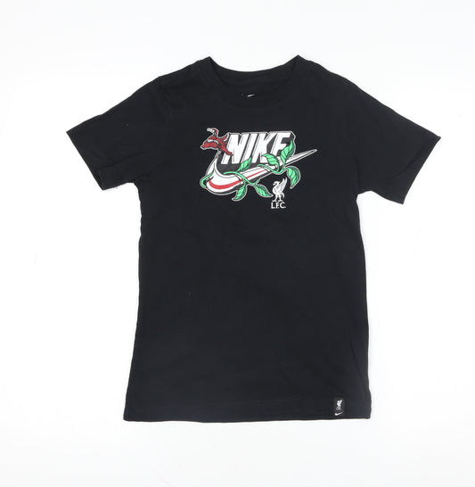 Nike Boys Black Liverpool FC LFC Graphic Regular Fit T-Shirt Size S