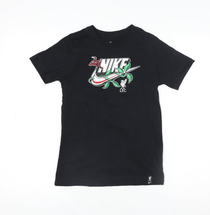 Nike Boys Black Liverpool FC LFC Graphic Regular Fit T-Shirt Size S