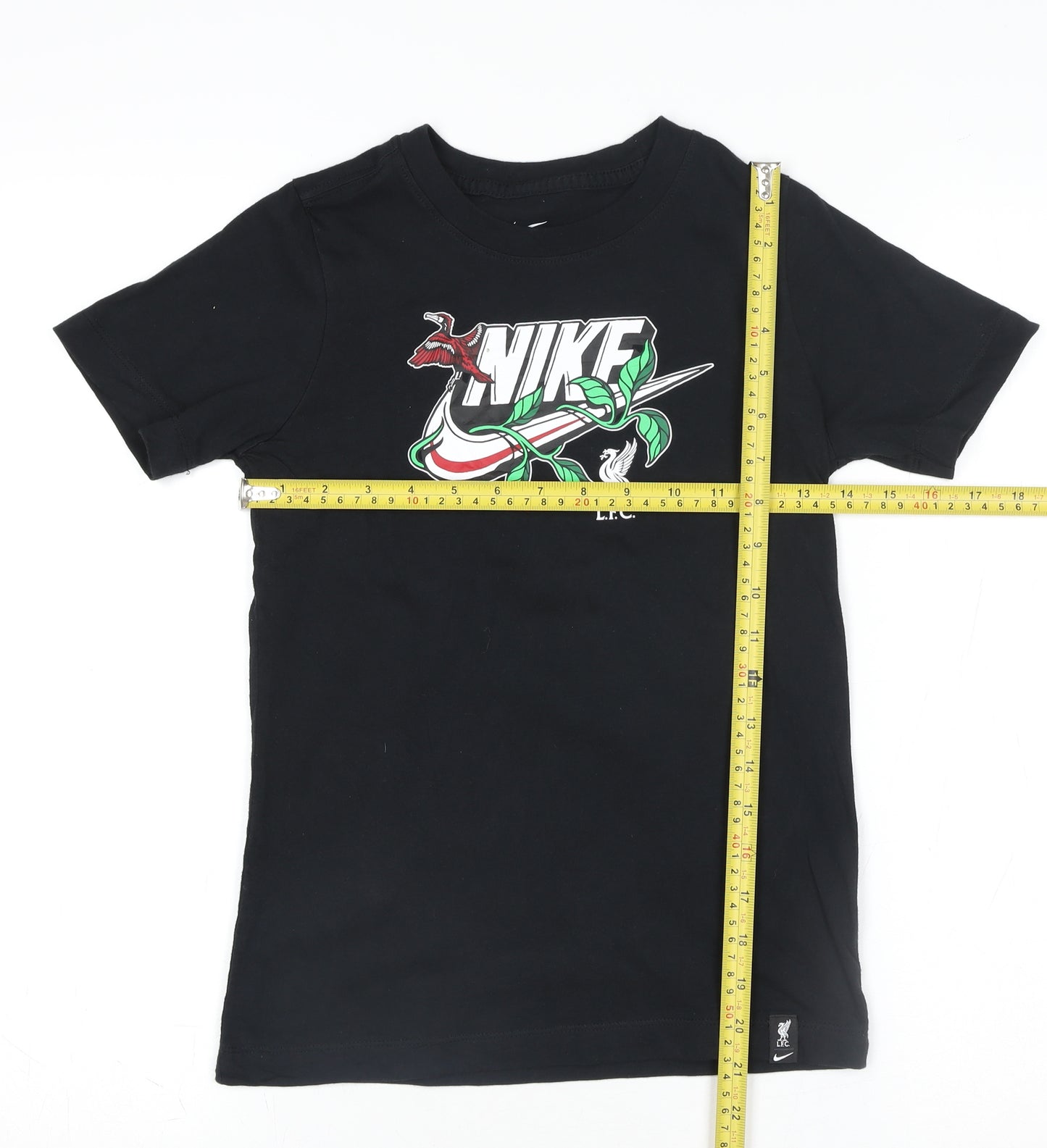 Nike Boys Black Liverpool FC LFC Graphic Regular Fit T-Shirt Size S