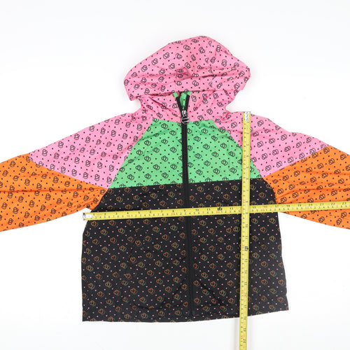 Next Girls Multicoloured Heart Print Hooded Windbreaker Jacket 7 Years